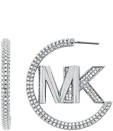 Michael Kors MK Metallic Muse Silver-Tone Brass Hoop Earrings Product Image