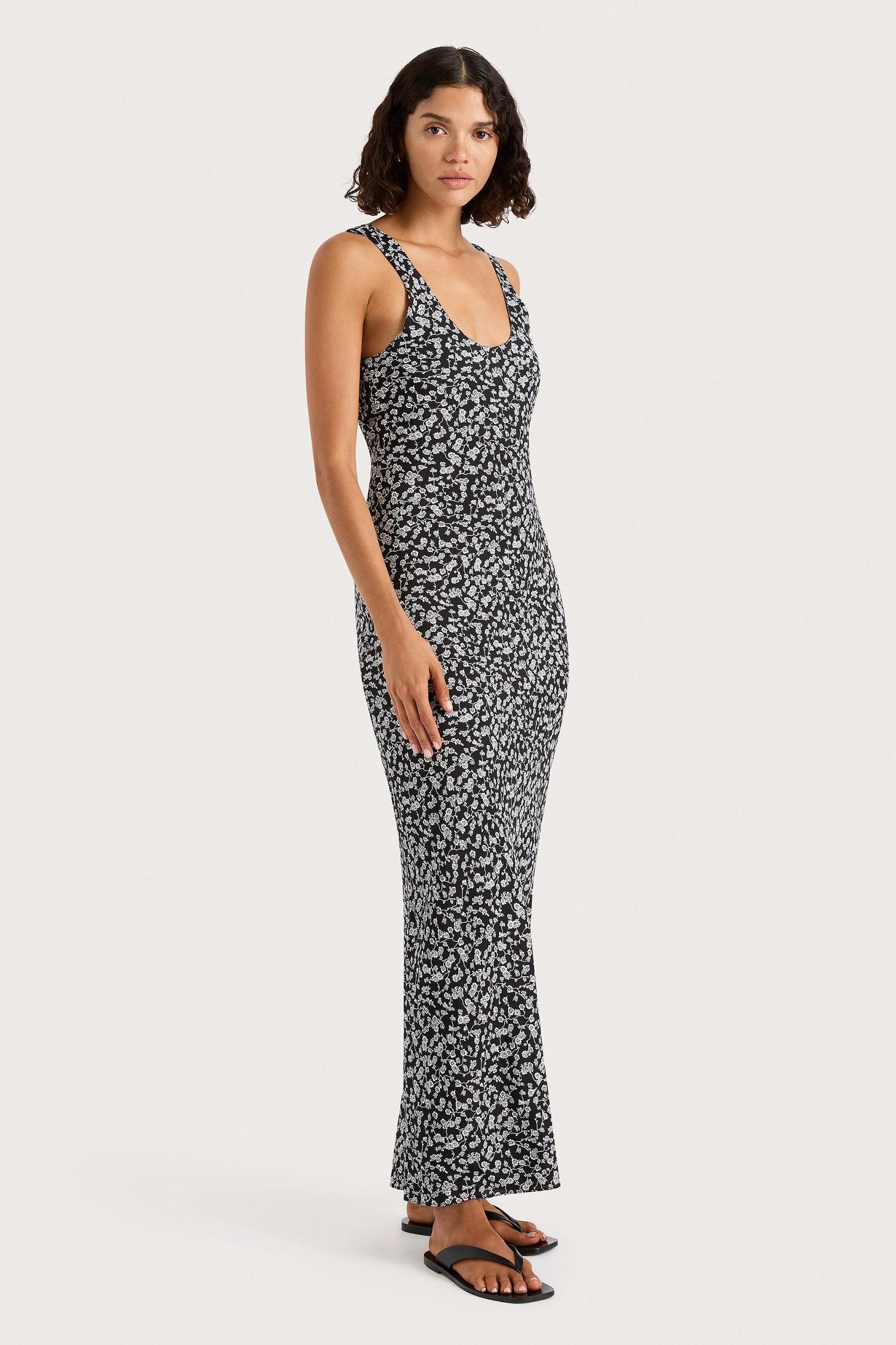 Olivia Maxi Dress Amaryllis Floral Black Product Image
