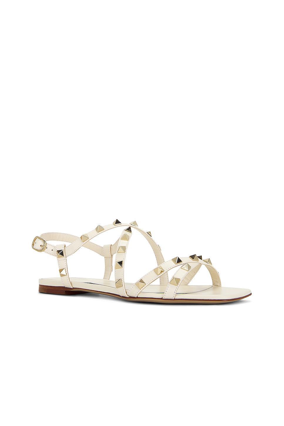 Valentino Garavani Rockstud Sandal in Ivory Product Image
