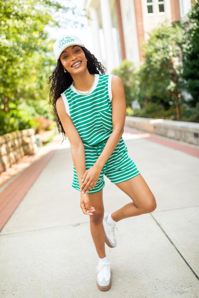 Eloise Green Striped Pocket Tank Product Image