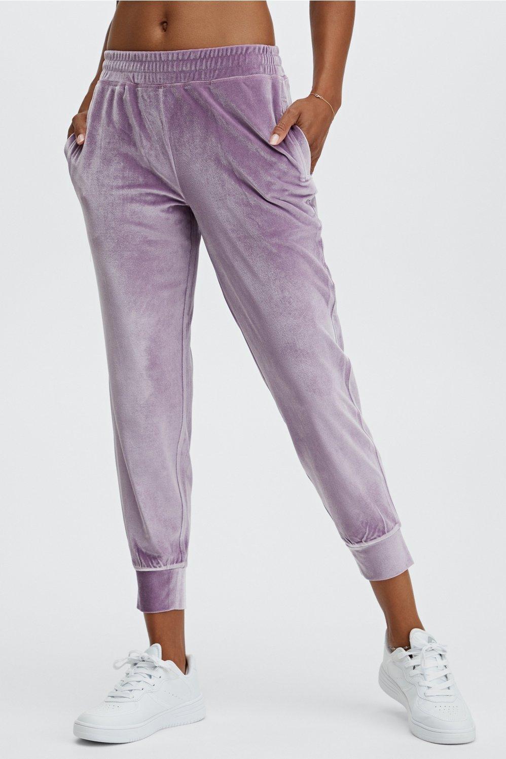 Fabletics Luxe Velour Jogger Womens purple plus Size 4X Product Image