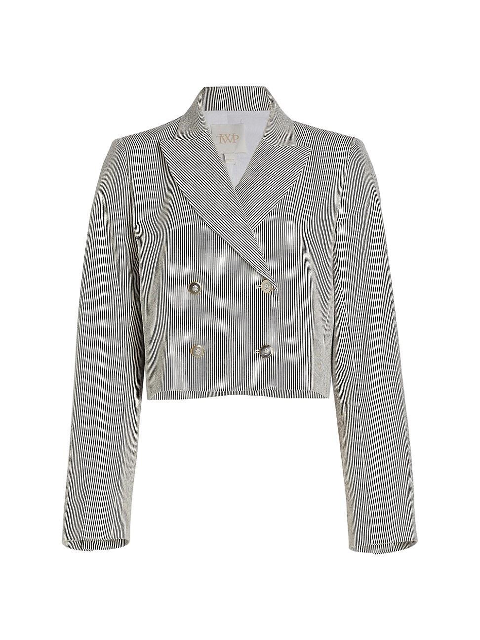 Womens Perfect Waiter Wool Cropped Double-Breasted Blazer Product Image
