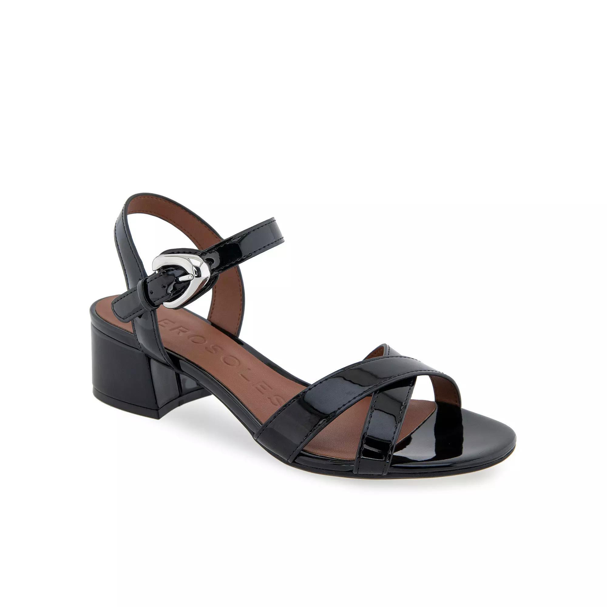 Aerosoles Cinzia Women's Block-Heeled Sandals, Size: 9, Black Patent Product Image