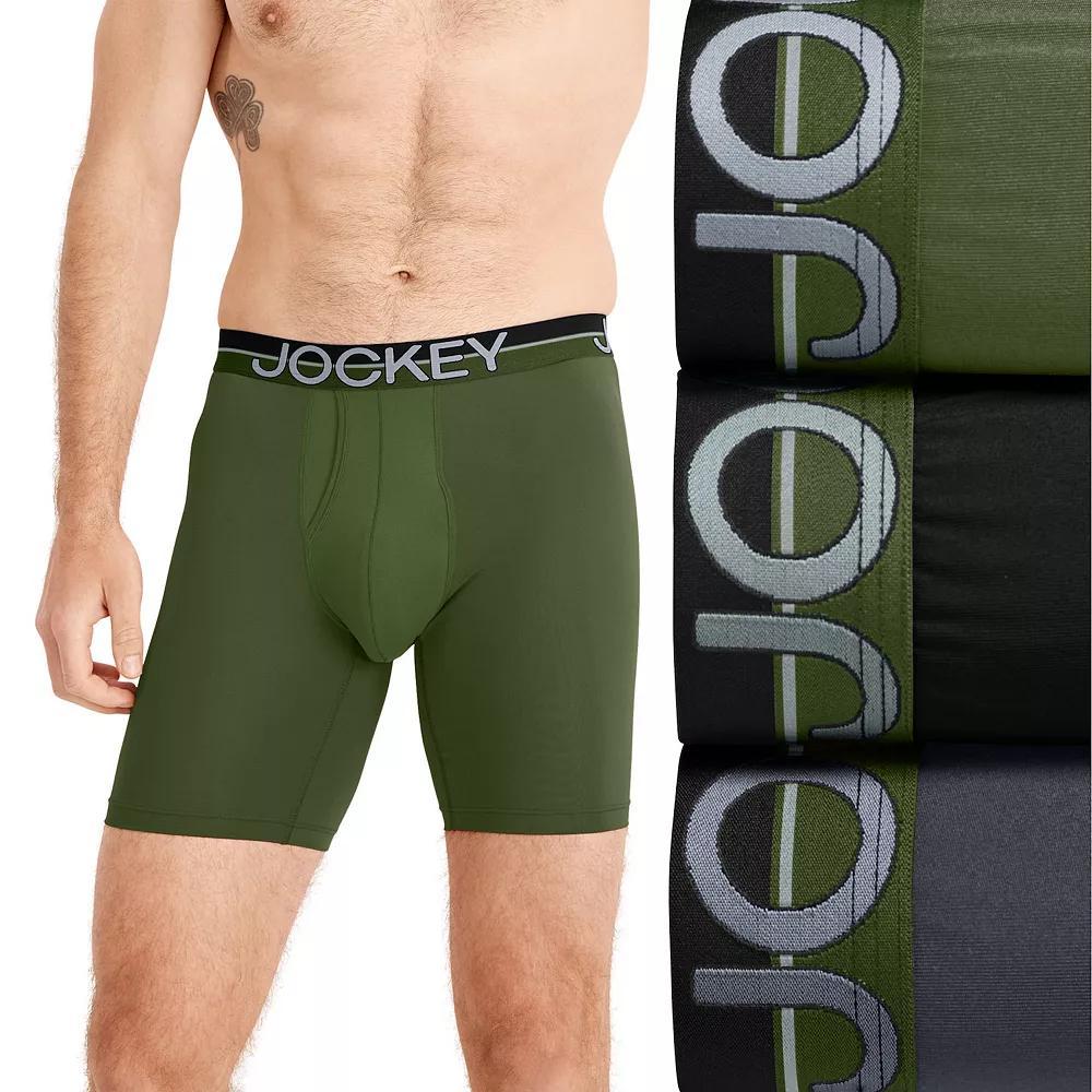 Mens Jockey 3-Pack Infinite Cool Microfiber Stretch 8 Long Leg Boxer Brief Product Image