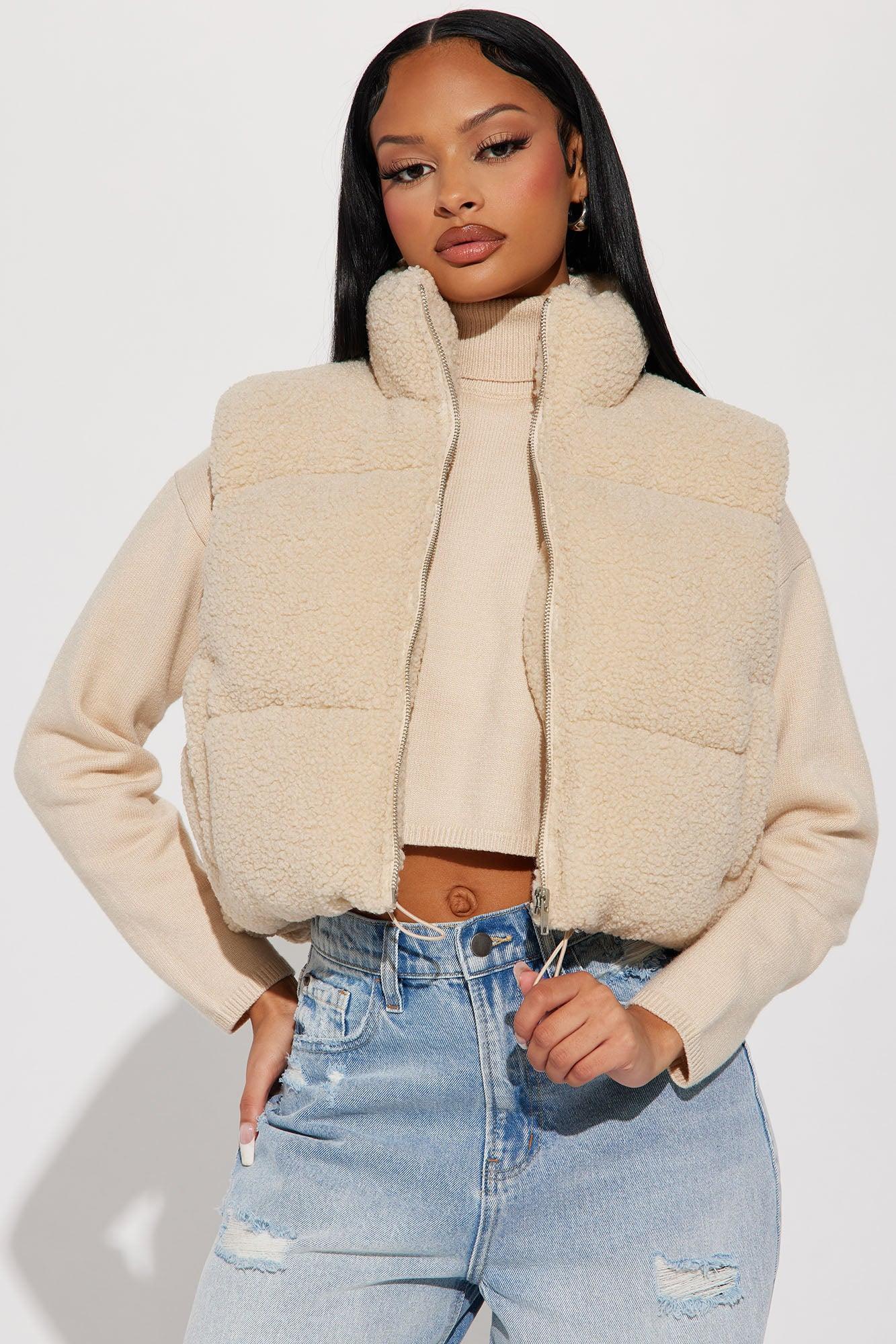 Conquering Mountains Sherpa Vest - Cream Product Image