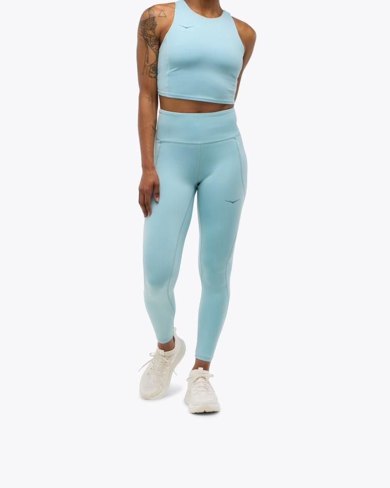 HOKA Women's Elaro Knit Tights 27" in Olive Haze, Size XL Product Image