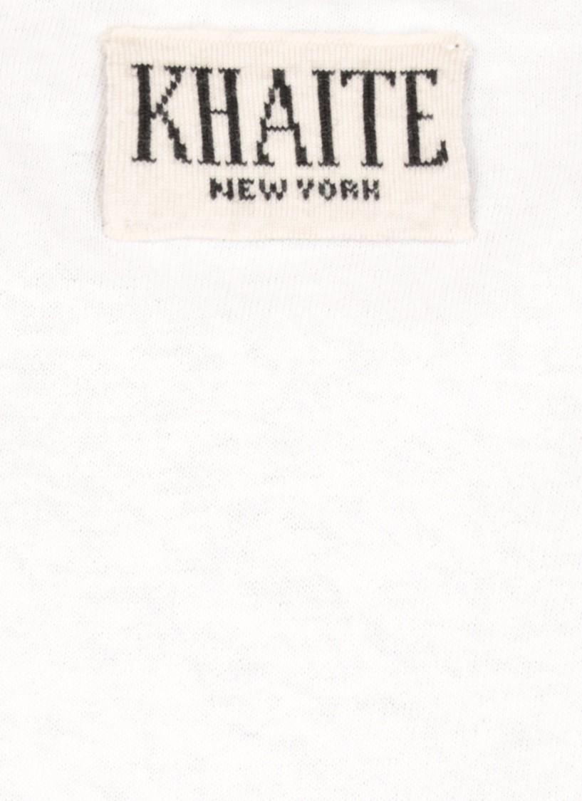 KHAITE Womens White Mae Brand-patch Cotton-jersey T-shirt In Cream Product Image