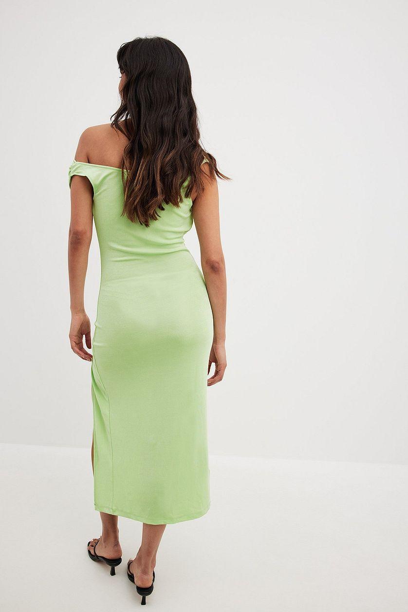 Slip Shoulder High Slit Dress Product Image