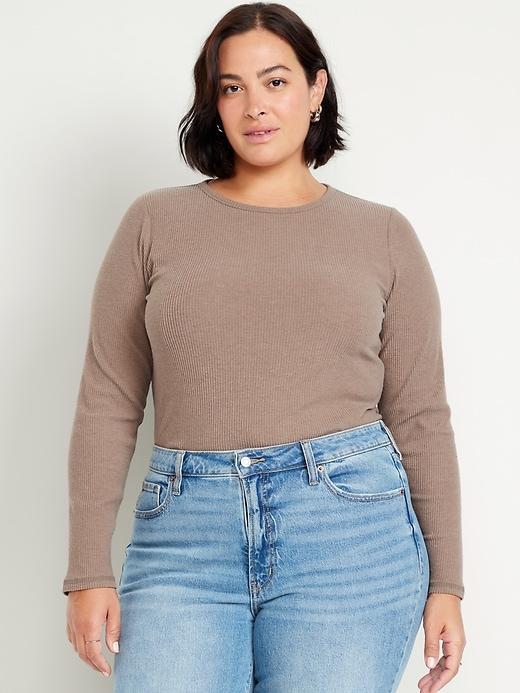Plush-Knit Long-Sleeve T-Shirt Product Image