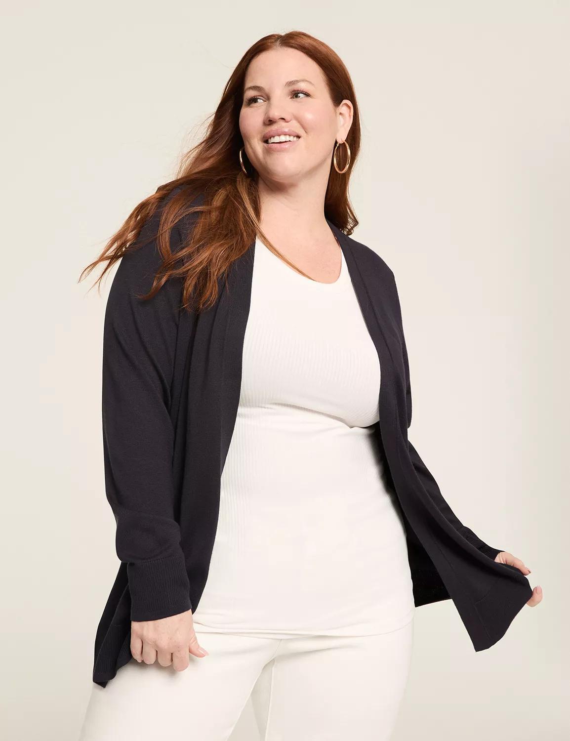 Modern Long-Sleeve Open-Front Cardigan Product Image