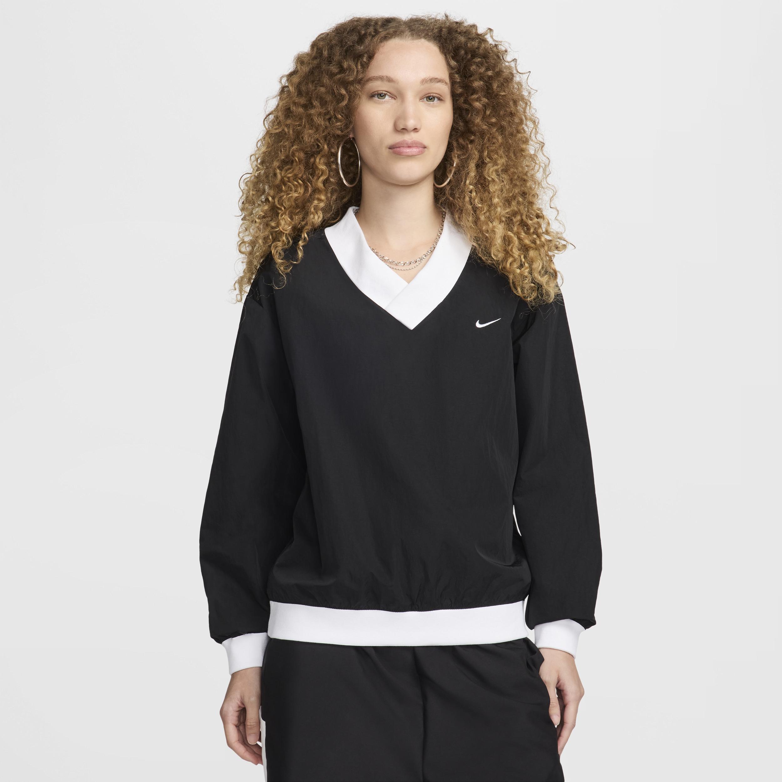 Nike Sportswear Essential Women's Loose UV Woven Long-Sleeve V-Neck Top Product Image