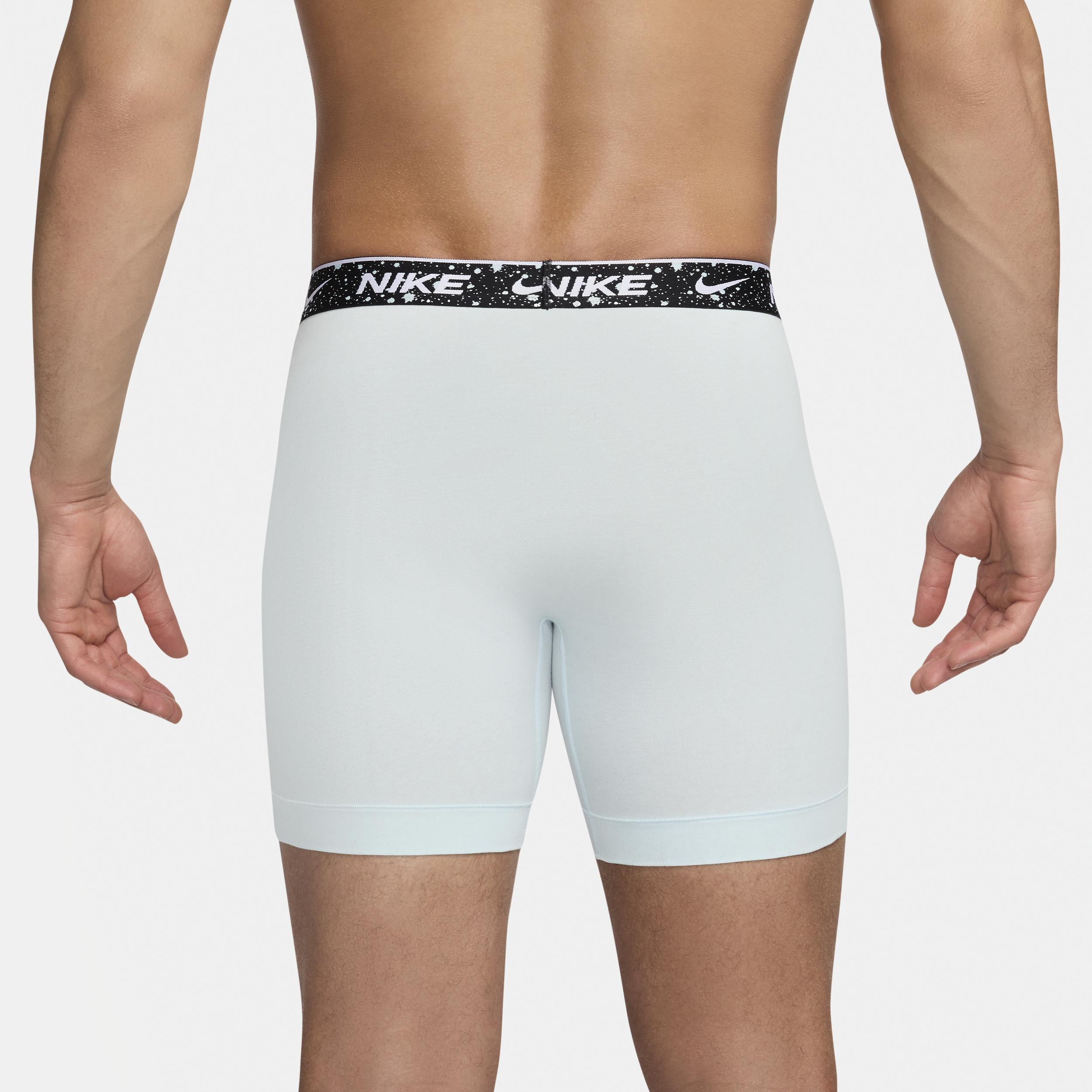 Men's Nike Dri-FIT Essential 3-pack Stretch Boxer Briefs, Size: Large, Black Orange Blue Product Image