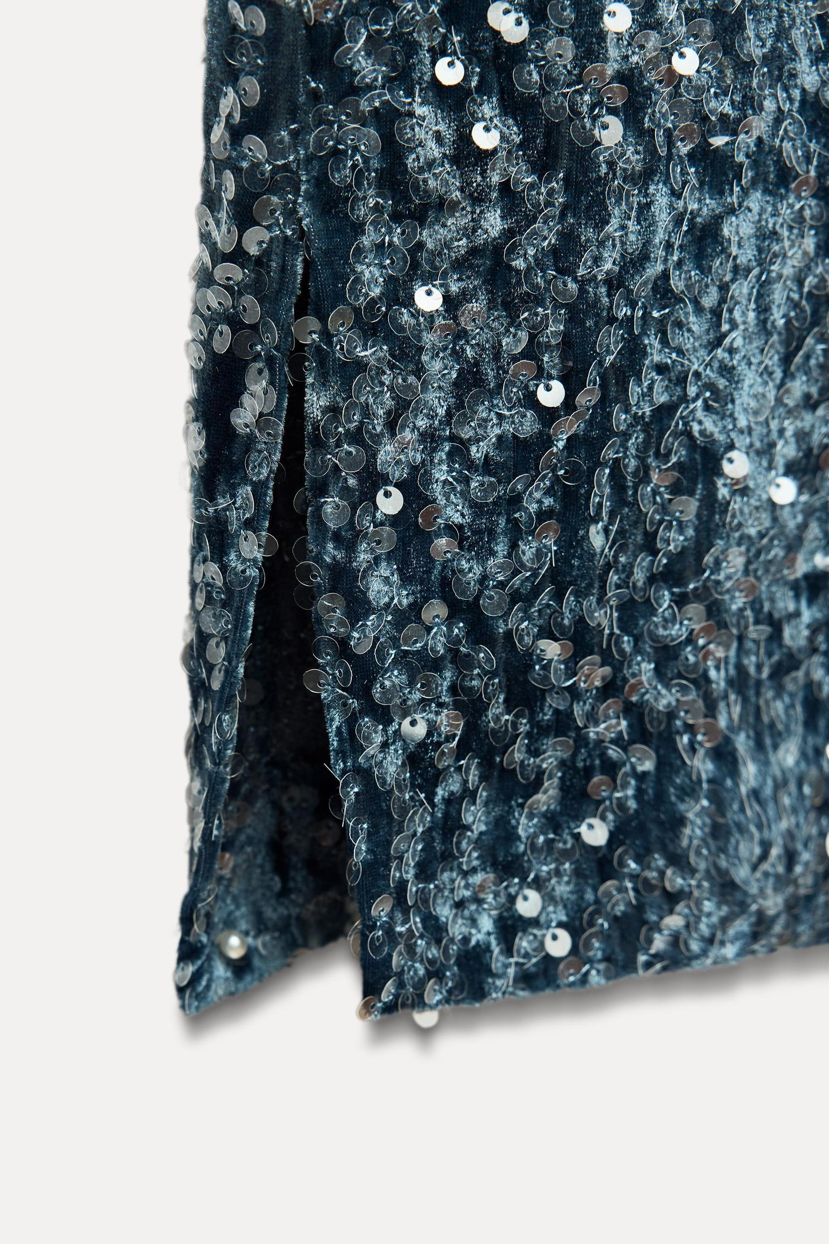 VELVET SEQUIN PANTS Product Image