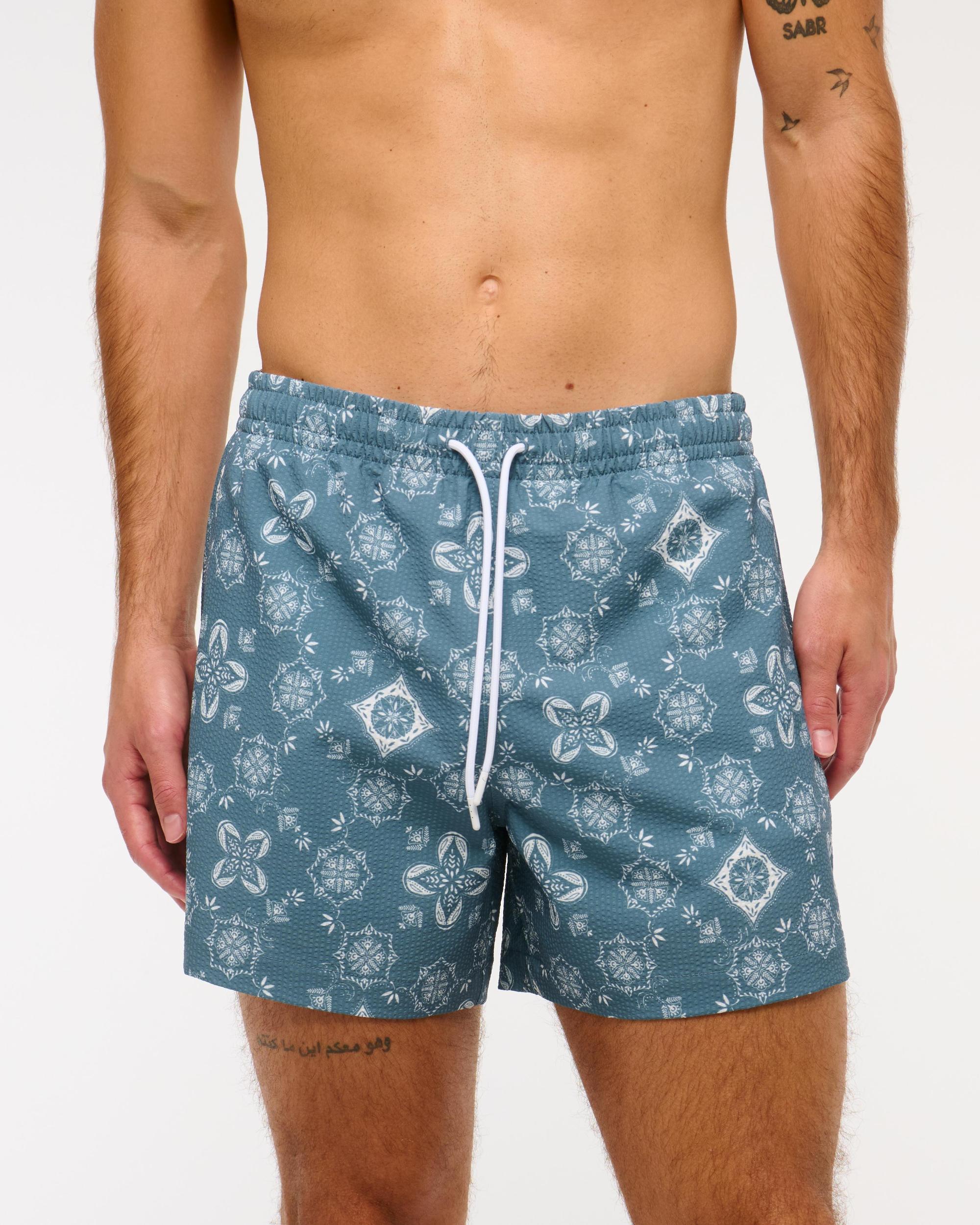 Pull-On Wide Seersucker Swim Trunk Product Image