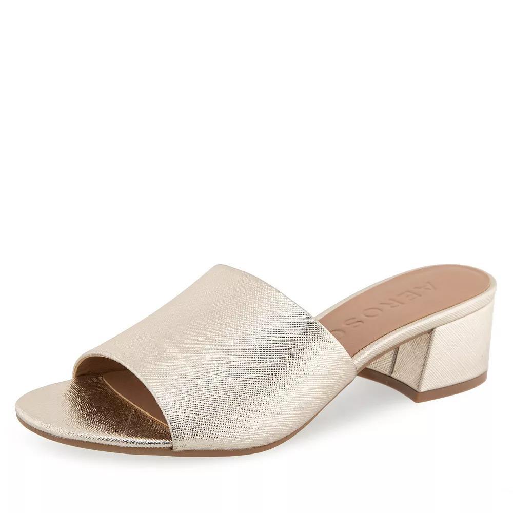 Aerosoles COMO Women's Block Heel Slide Sandals, Size: 9, Gold Grey Textur Product Image