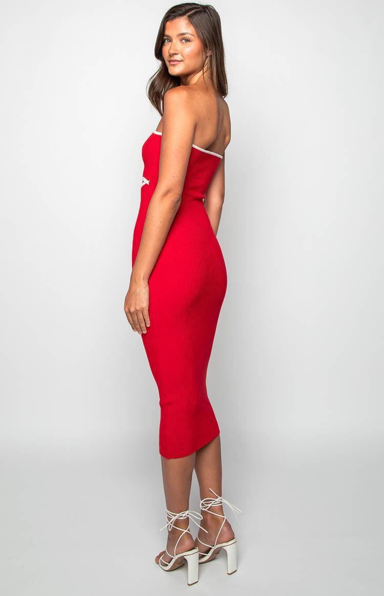 Isobel Red Midi Dress Product Image