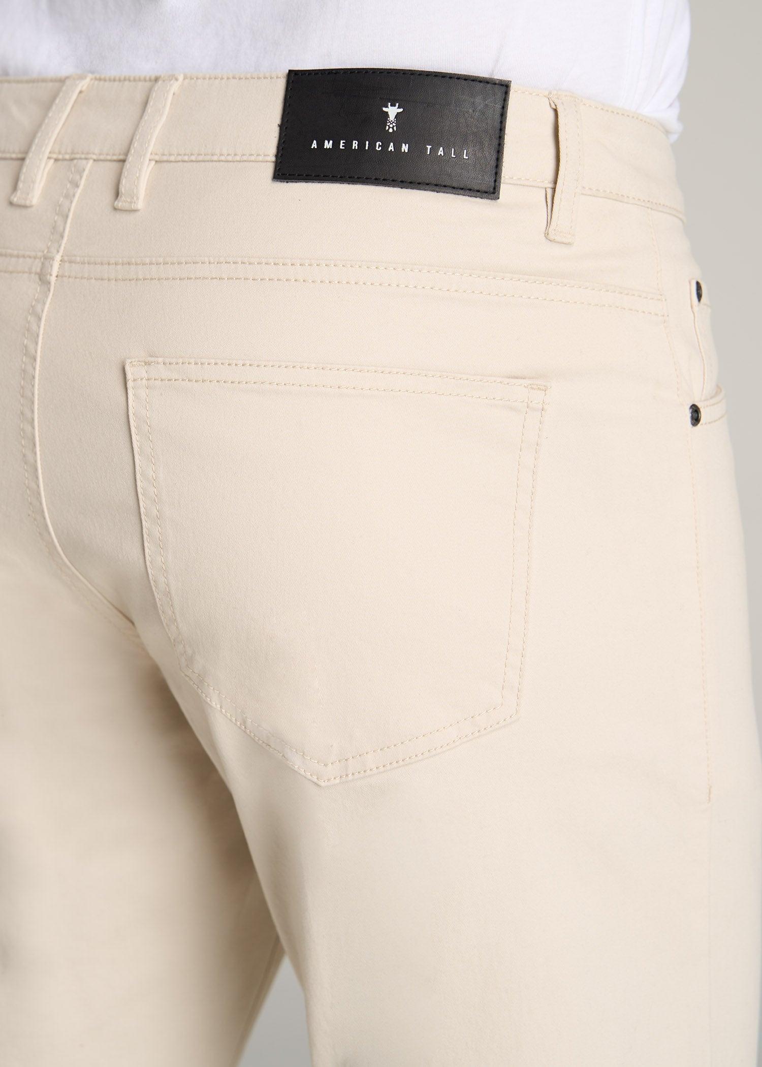 Carman TAPERED Fit Five Pocket Pants for Tall Men in Soft Beige Product Image