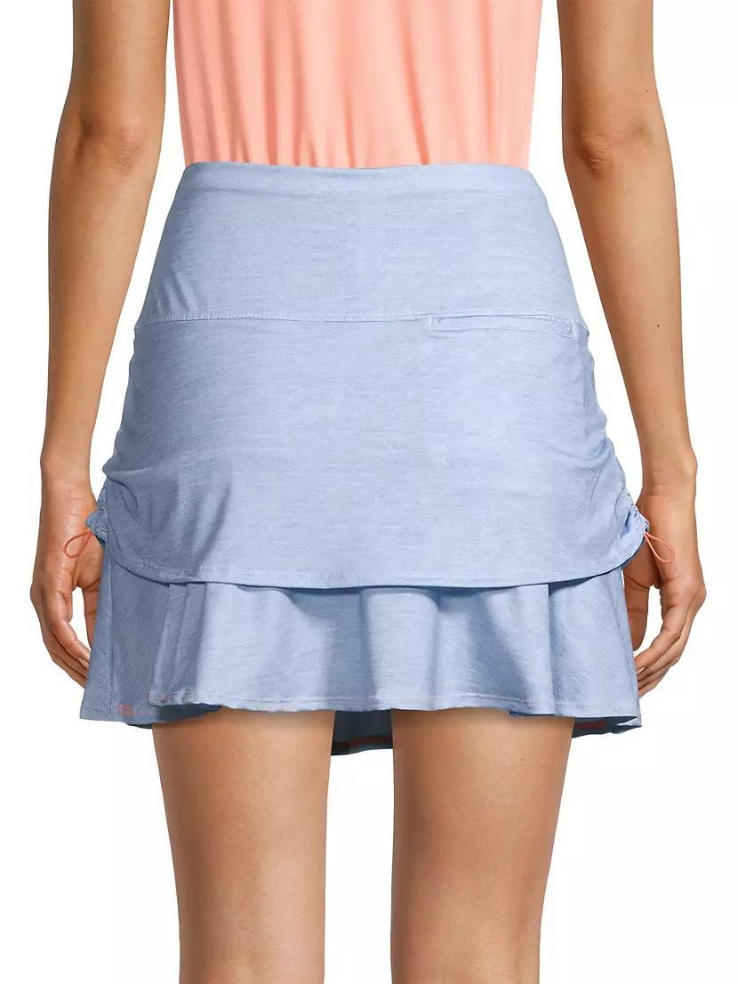Chambray Drawstring Layered Skort Product Image