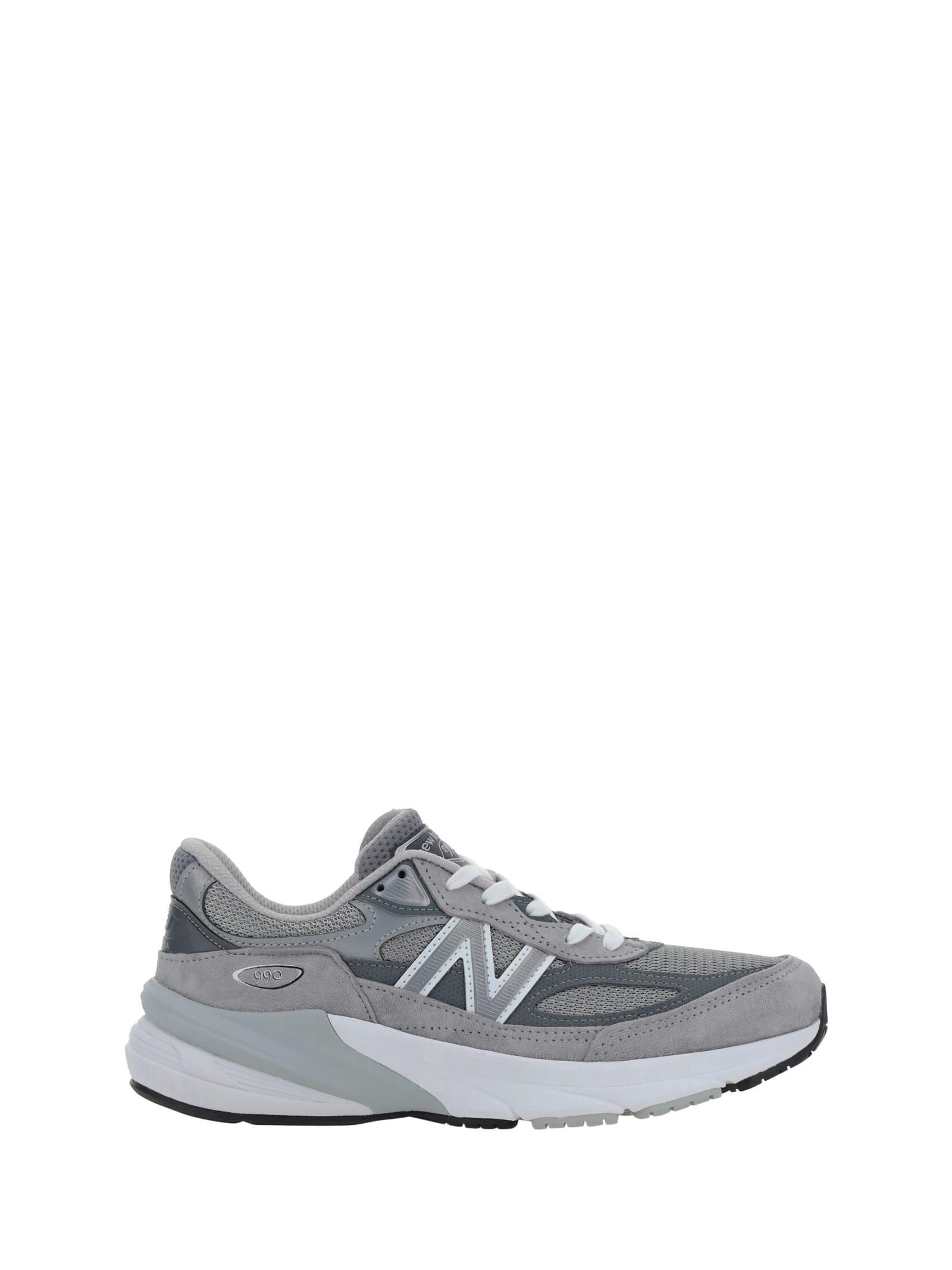 NEW BALANCE Grey Low Top Sneakers With Logo Detail In Suede And Tech Fabric Man Product Image