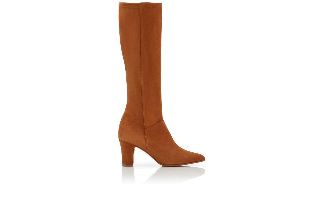 PITANA Brown Suede Knee High Boots Product Image