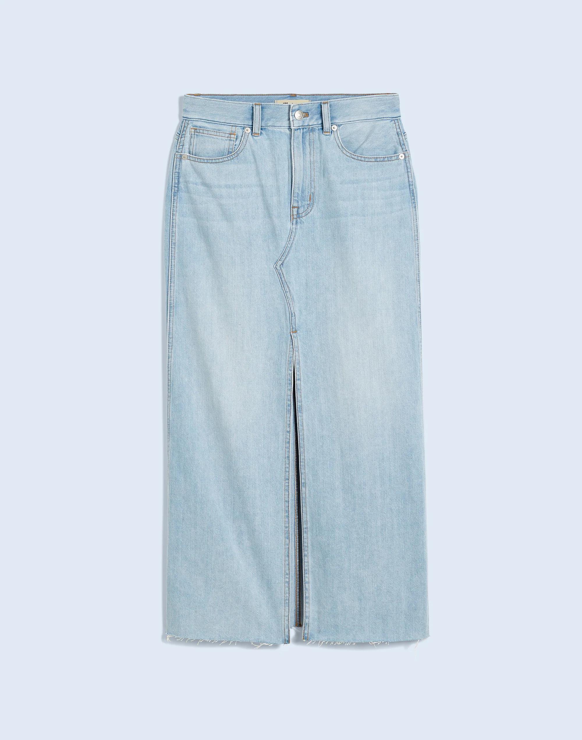 The Rilee Denim Midi Skirt Product Image