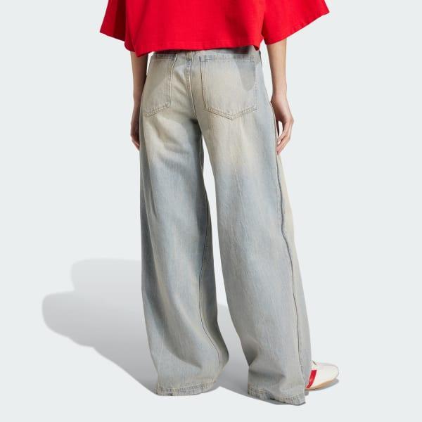 adidas Adilenium Season 3 Zip Washed Denim Pants Black 36 Womens Product Image