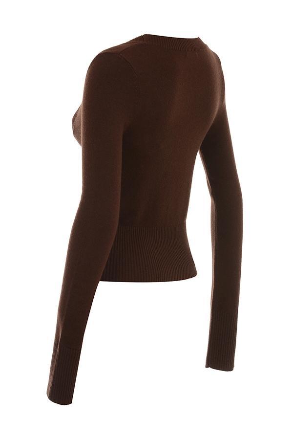 Raquel Chocolate Cashmere Blend Scoop Neck Top Product Image