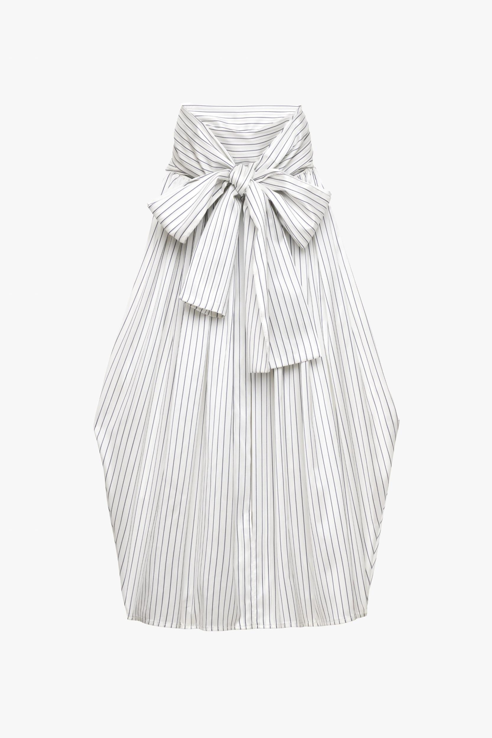 STRIPED HALTER TOP WITH BOW X STEFANO PILATI Product Image