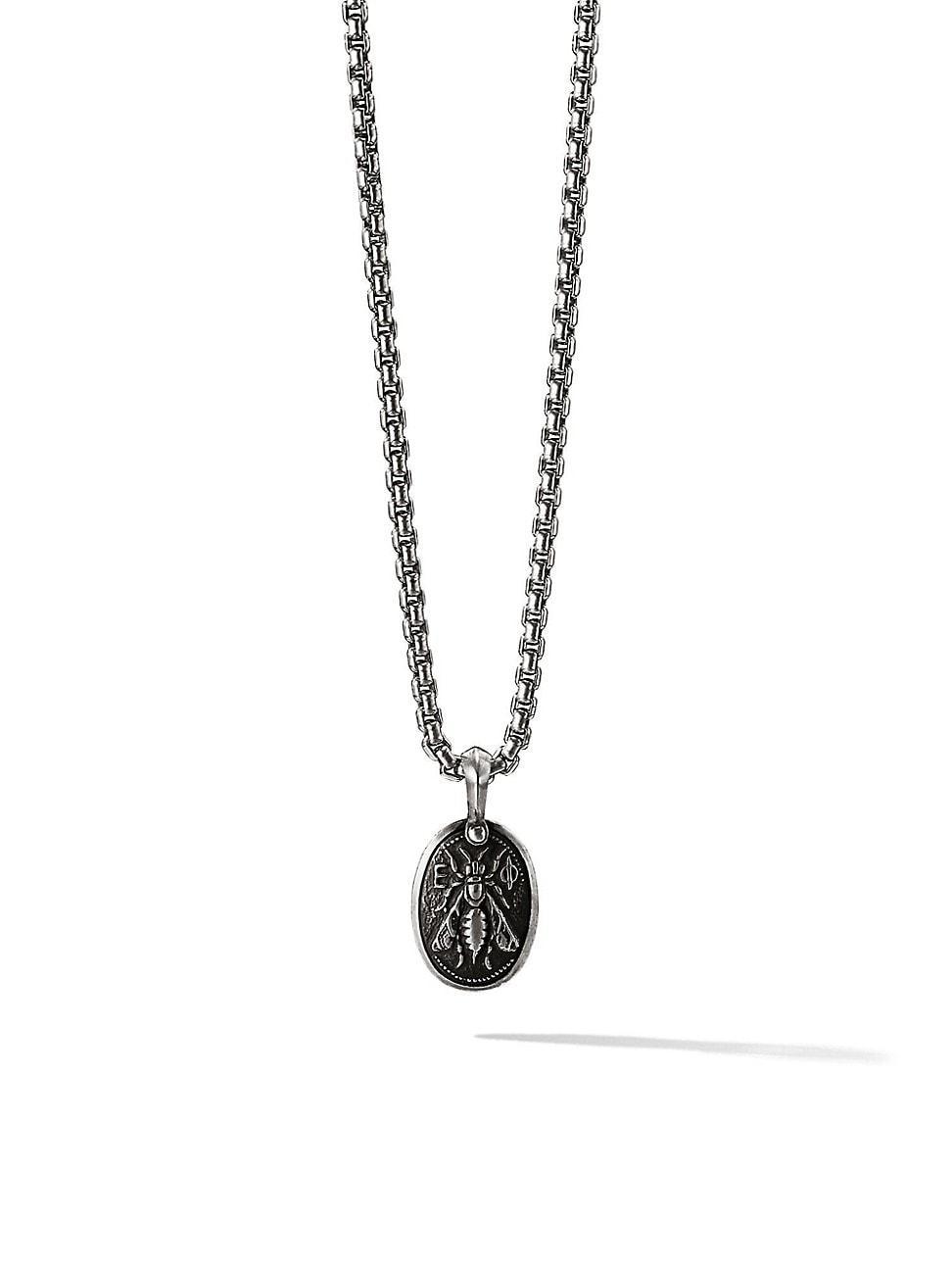 Mens Petrvs Bee Amulet in Sterling Silver, 29MM Product Image