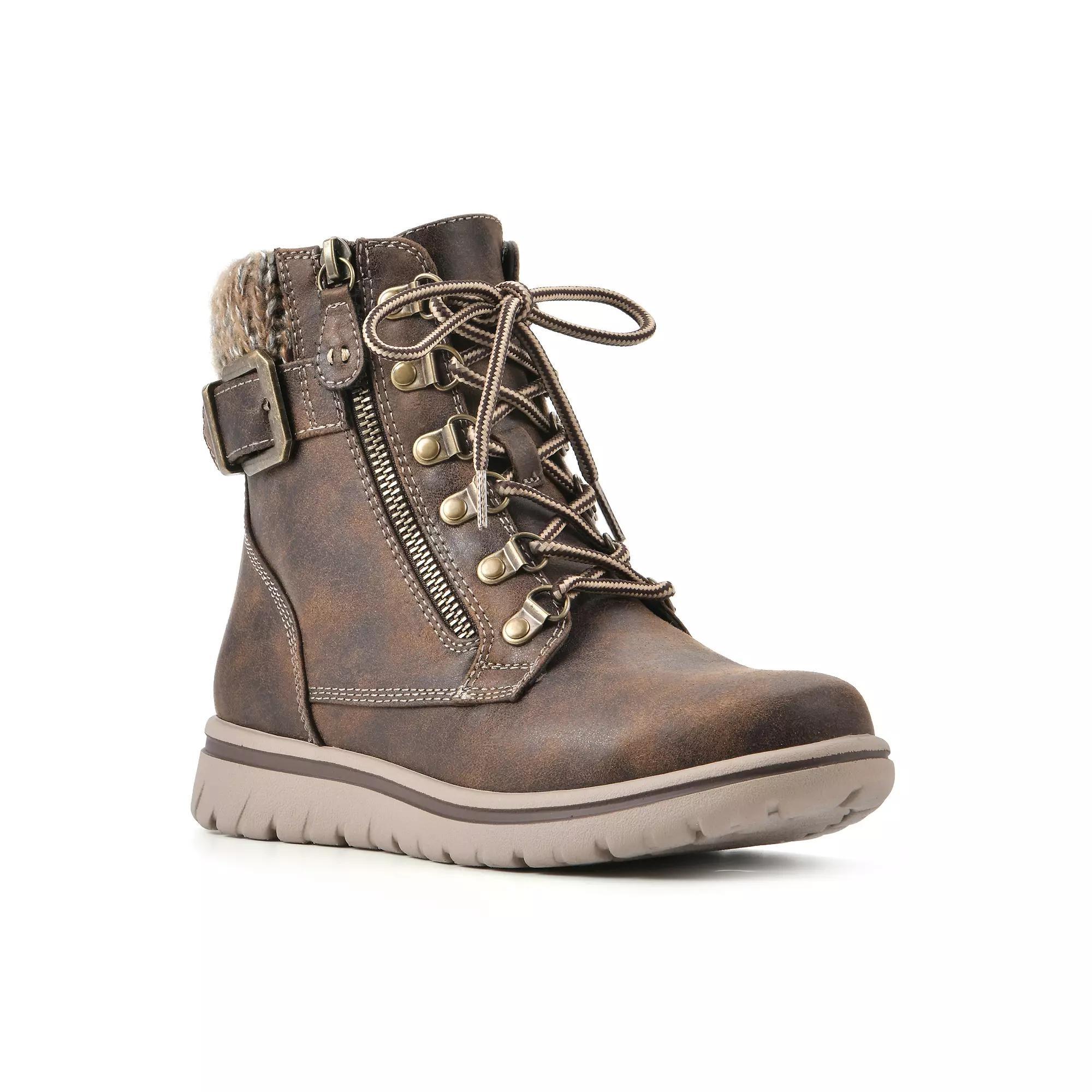 Cliffs by White Mountain Hearty Women's Combat Boots, Size: 6.5 Wide, Brown Product Image