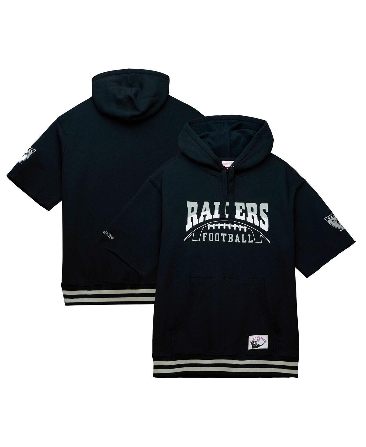 Men's Mitchell & Ness Black Las Vegas Raiders Pre-Game Short Sleeve Pullover Hoodie, Size: Small, Lvr Black Product Image