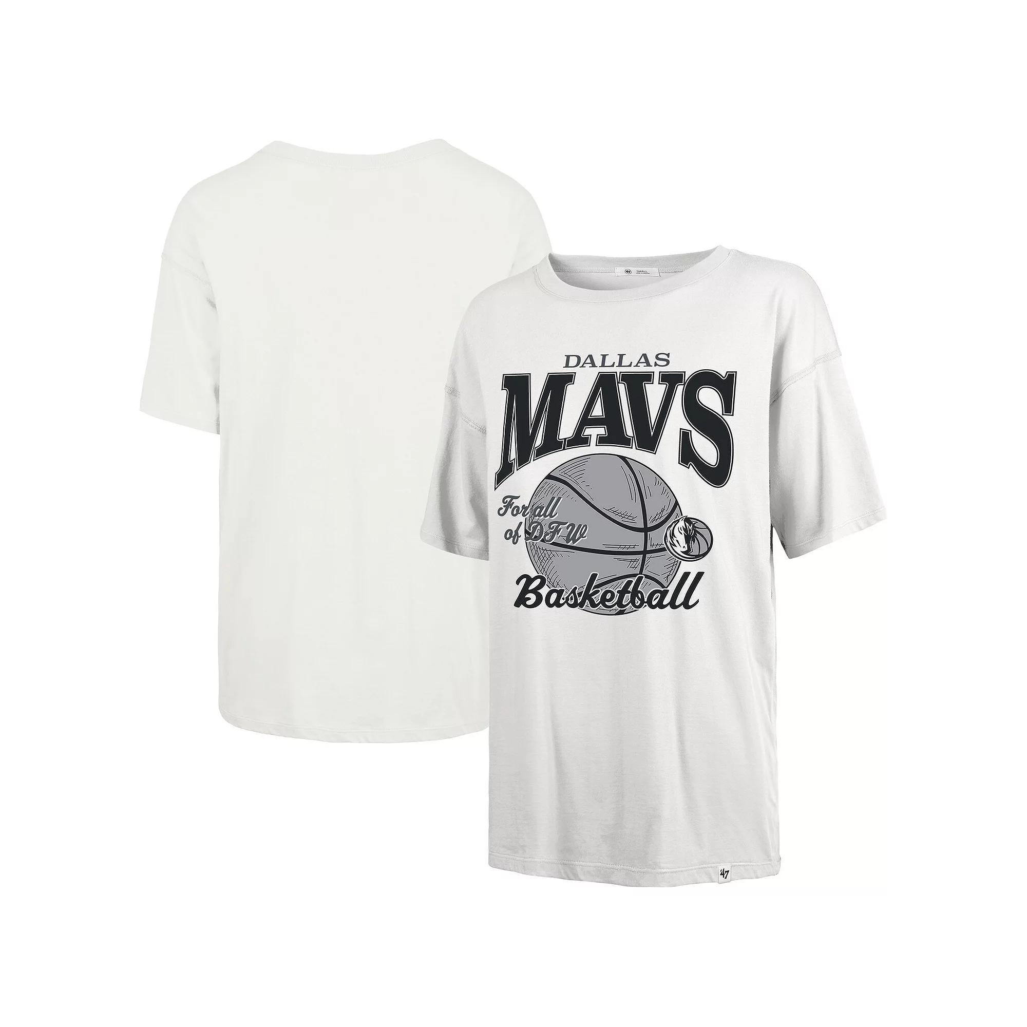 Women's '47  White Dallas Mavericks City Edition Down Court Sadie T-Shirt, Size: Medium Product Image