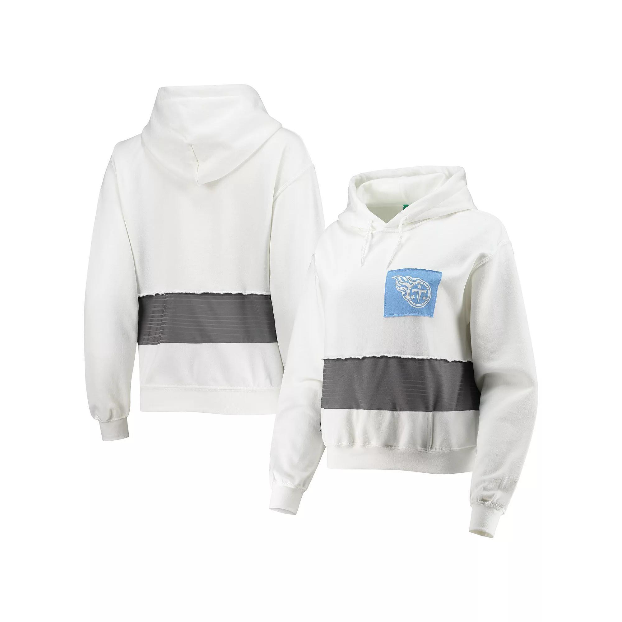 Women's Refried Apparel White Tennessee Titans Sustainable Crop Dolman Pullover Hoodie, Size: Medium Product Image
