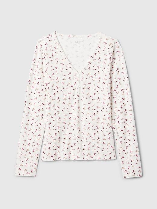 Pointelle Henley PJ Shirt Product Image