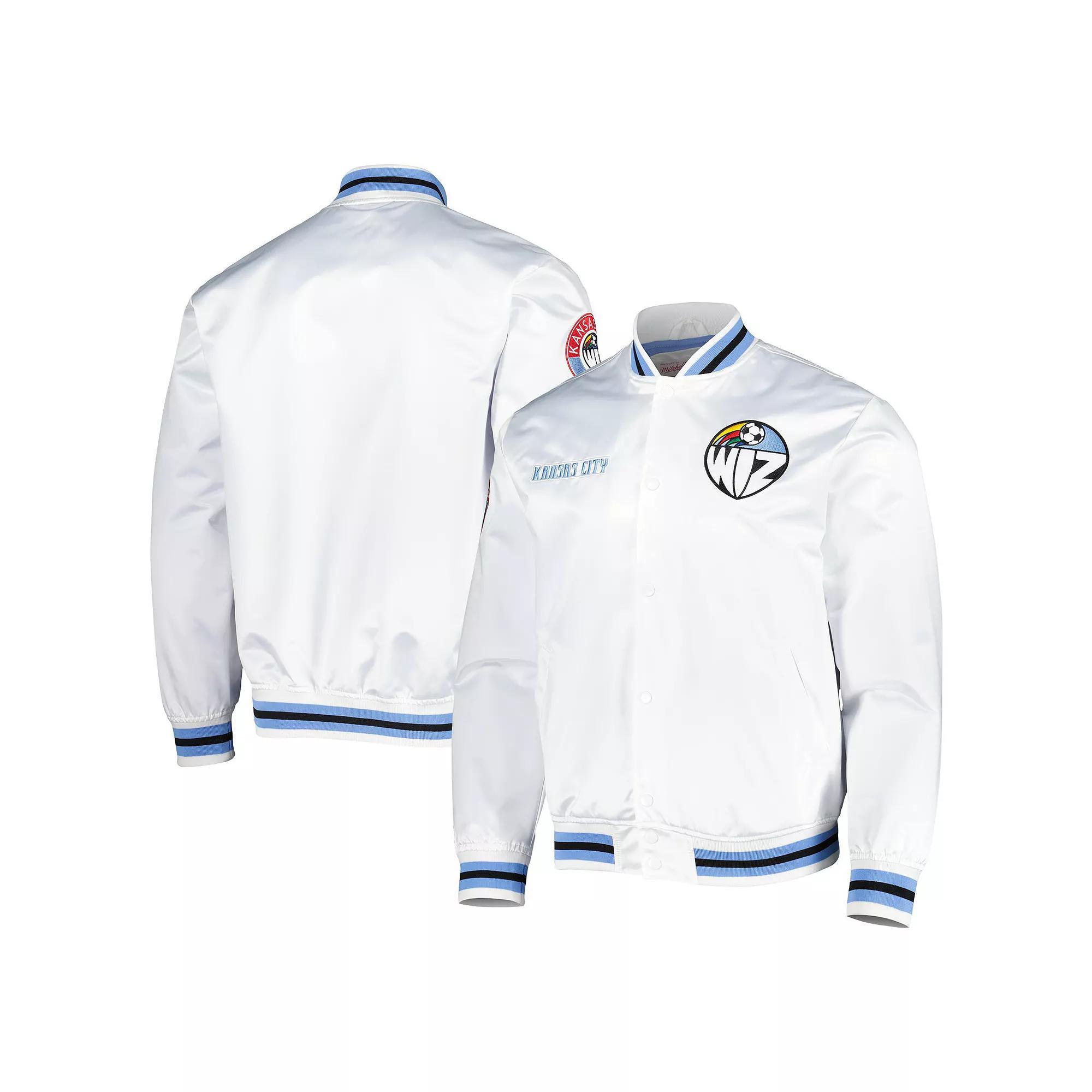 Men's Mitchell & Ness  White Sporting Kansas City City Full-Snap Satin Jacket, Size: 2XL Product Image