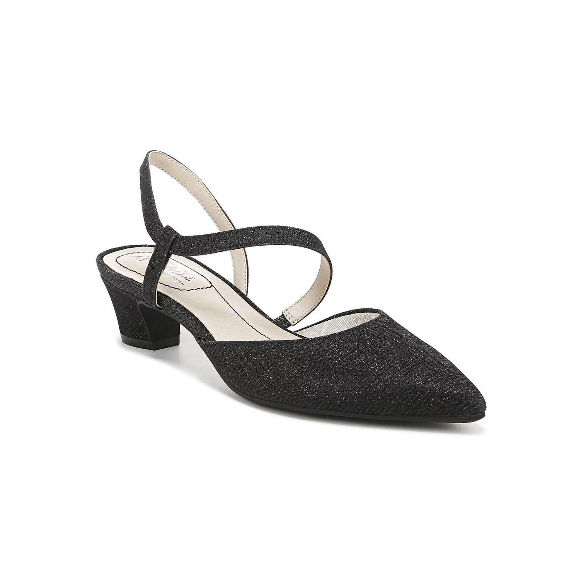 LifeStride Minimalist Women's Slingback Pumps, Size: 11, Black Shimmer Product Image