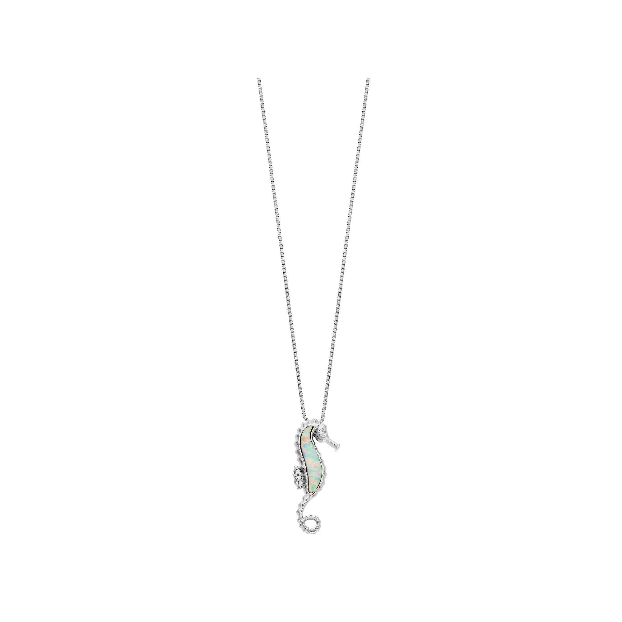 Gemminded Sterling Silver Diamond Accent Seahorse Pendant Necklace, Women's, Size: 18" Product Image