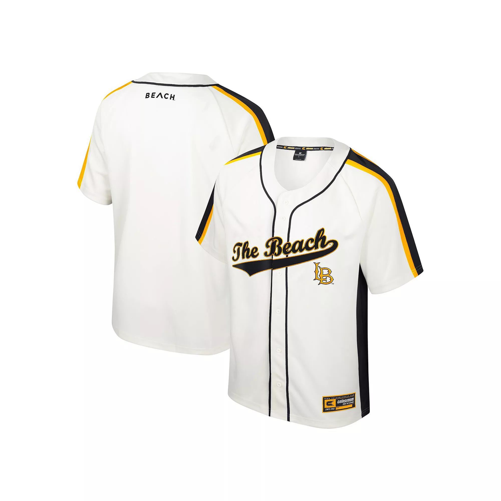 Mens Colosseum Cream Cal State Long Beach The Beach Ruth Button-Up Baseball Jersey Product Image