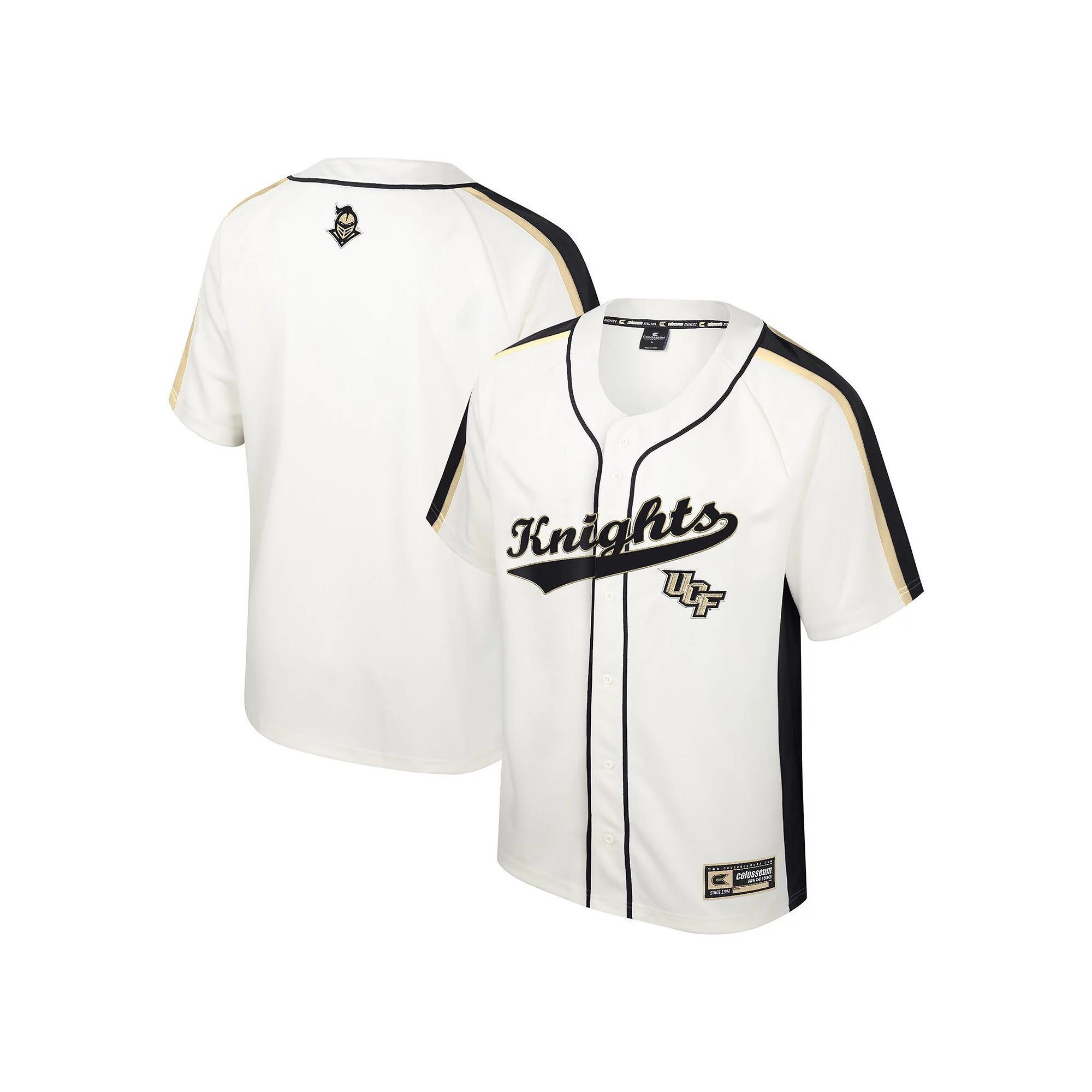 Men's Colosseum Cream UCF Knights Ruth Button-Up Baseball Jersey, Size: 2XL, Beige Product Image
