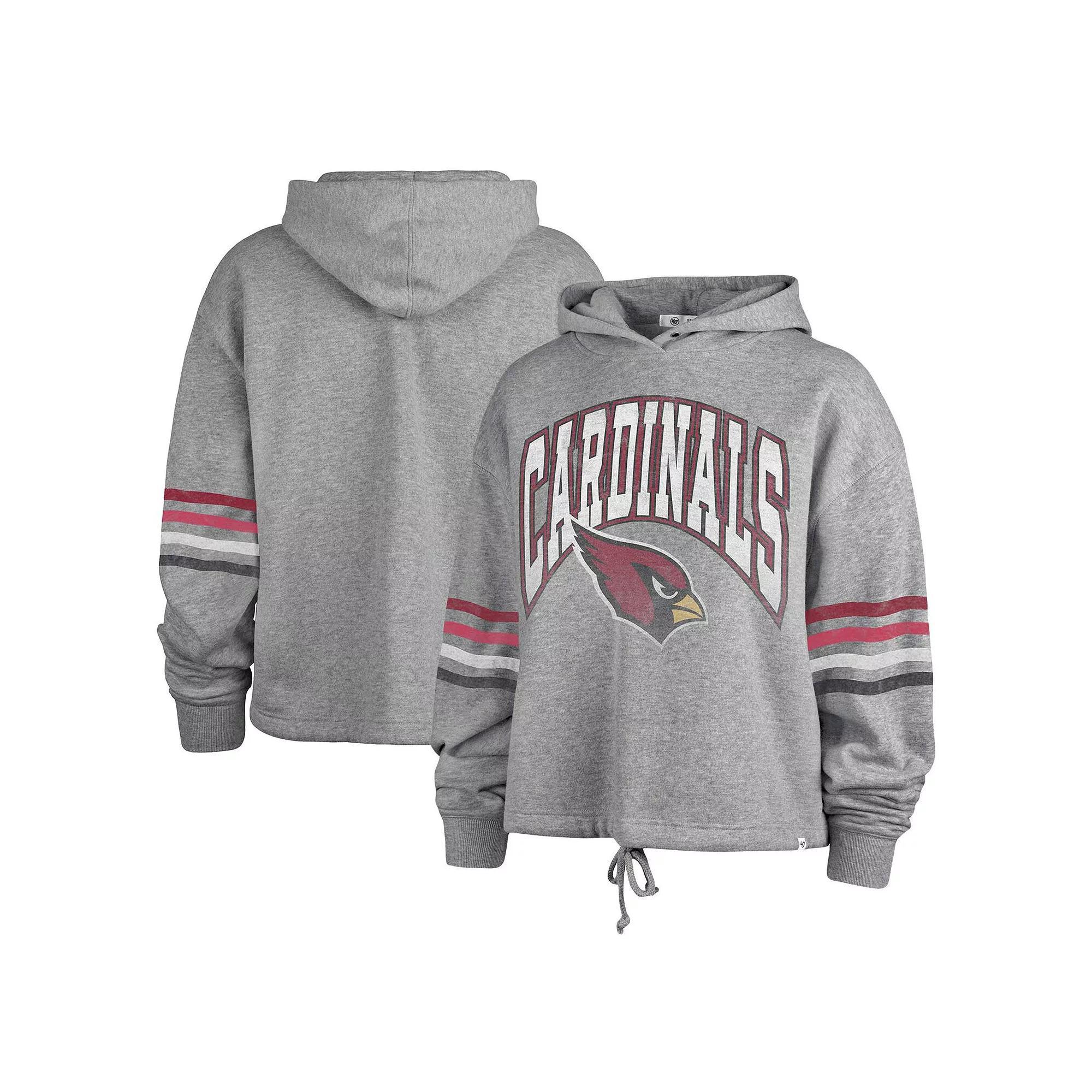 Women's '47 Gray Arizona Cardinals Upland Bennett Pullover Hoodie, Size: Medium, Grey Product Image