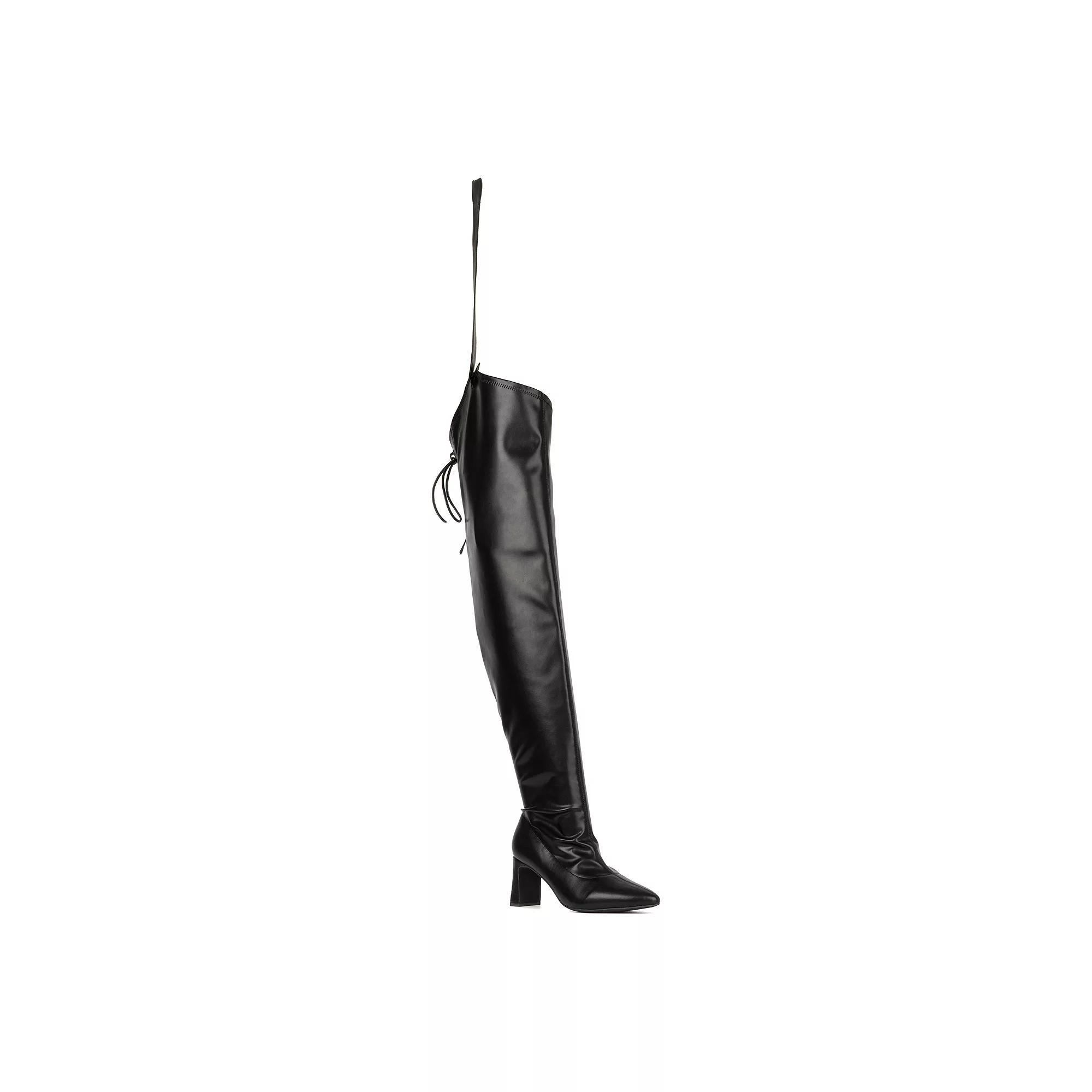 Fashion to Figure Krista Women's Extra Wide Calf Thigh-High Boots, Size: 7 Wide, Black Product Image