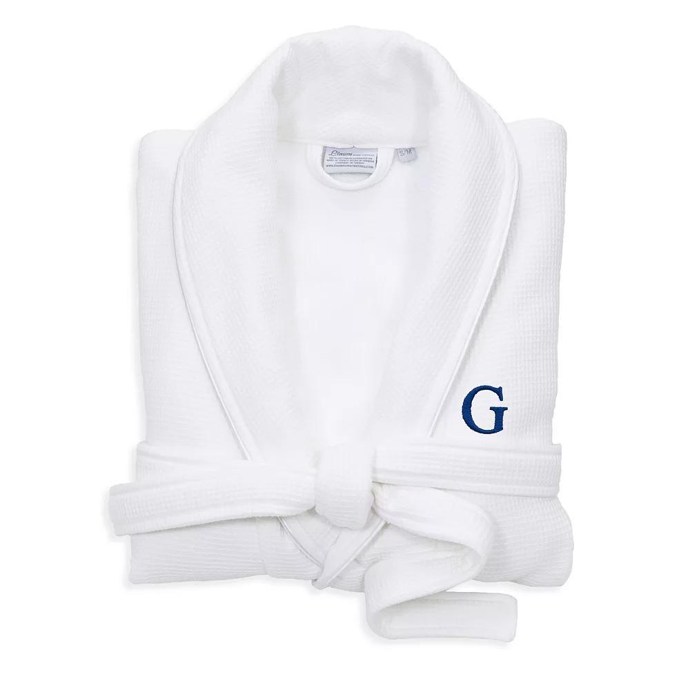 Linum Home Textiles Red Letter Unisex Personalized Turkish Cotton Waffle Terry Satin Piped Trim Bathrobe, Womens Product Image