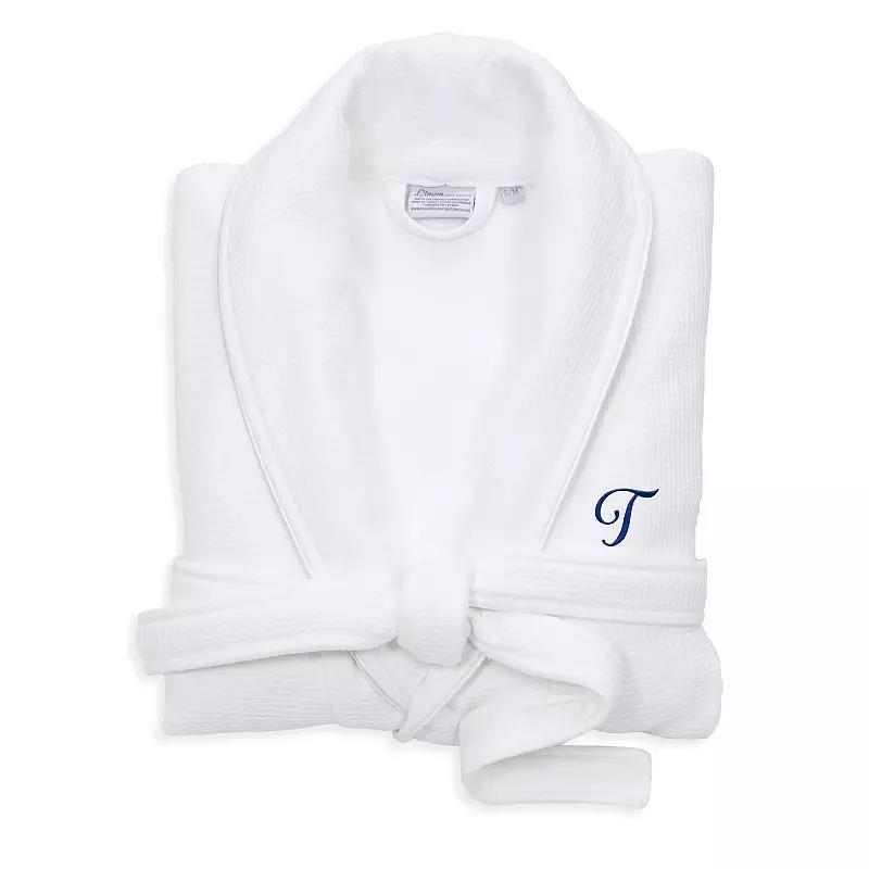 Linum Home Textiles Red Letter Unisex Personalized Turkish Cotton Waffle Terry Satin Piped Trim Bathrobe, Womens Product Image