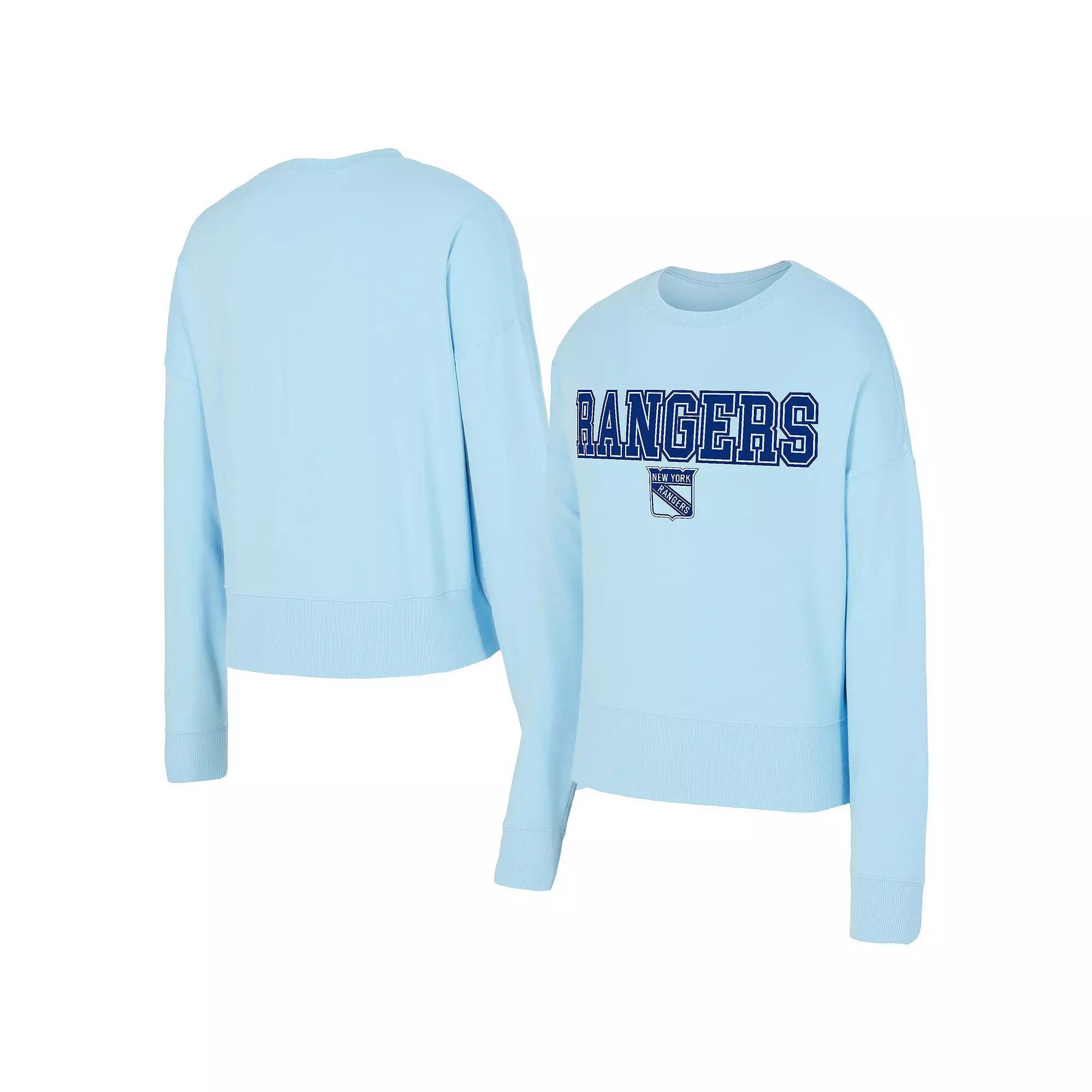Women's Concepts Sport Light Blue New York Rangers Tonal Pullover Sweatshirt, Size: XL, Ran Light Product Image