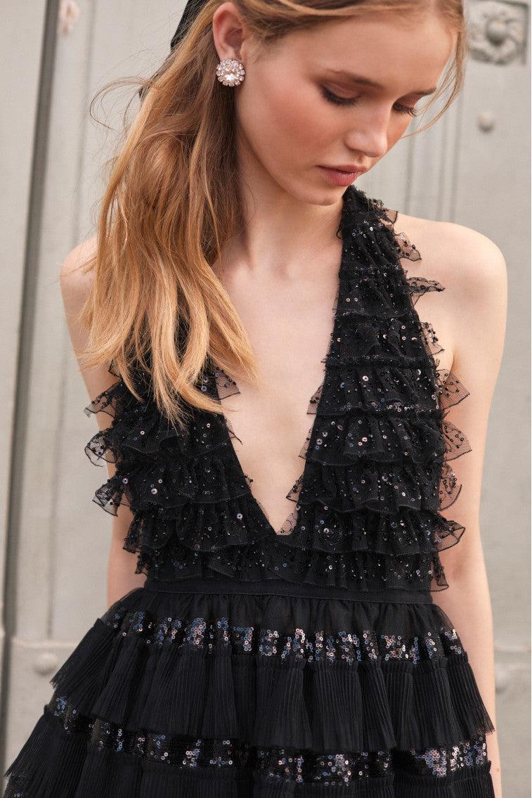 Callaia Tulle Mini Halter Dress Product Image