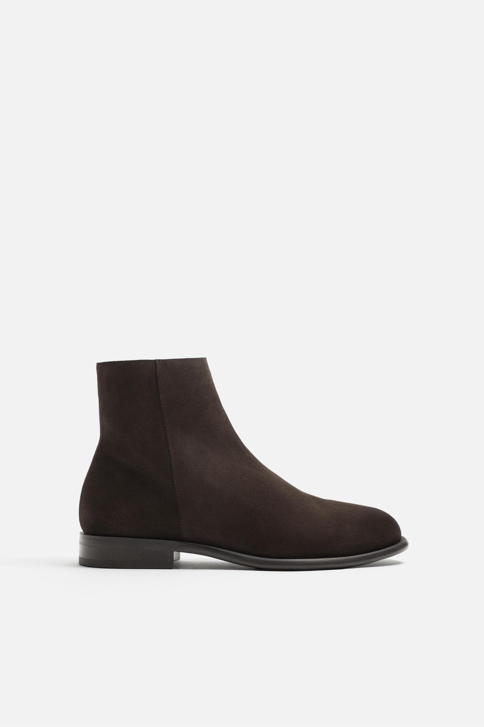 ZIPPERED LEATHER BOOTS Product Image