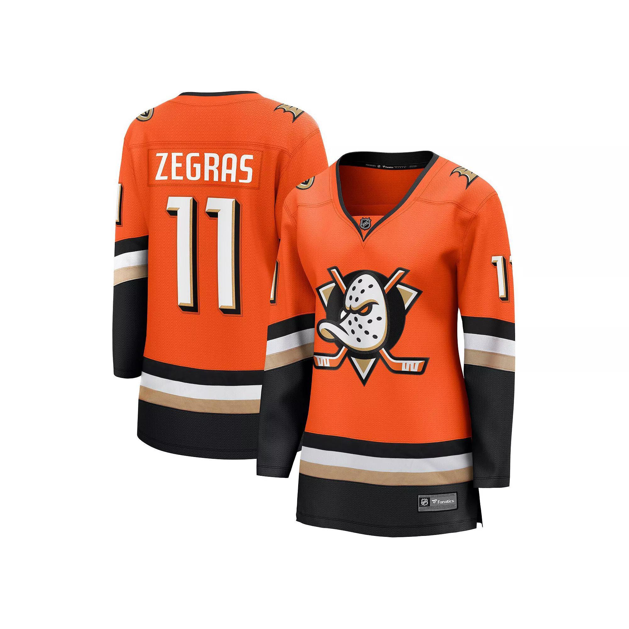 Women's Fanatics Trevor Zegras Orange Anaheim Ducks Home Premier Breakaway Player Jersey, Size: Small, Dks Orange Product Image