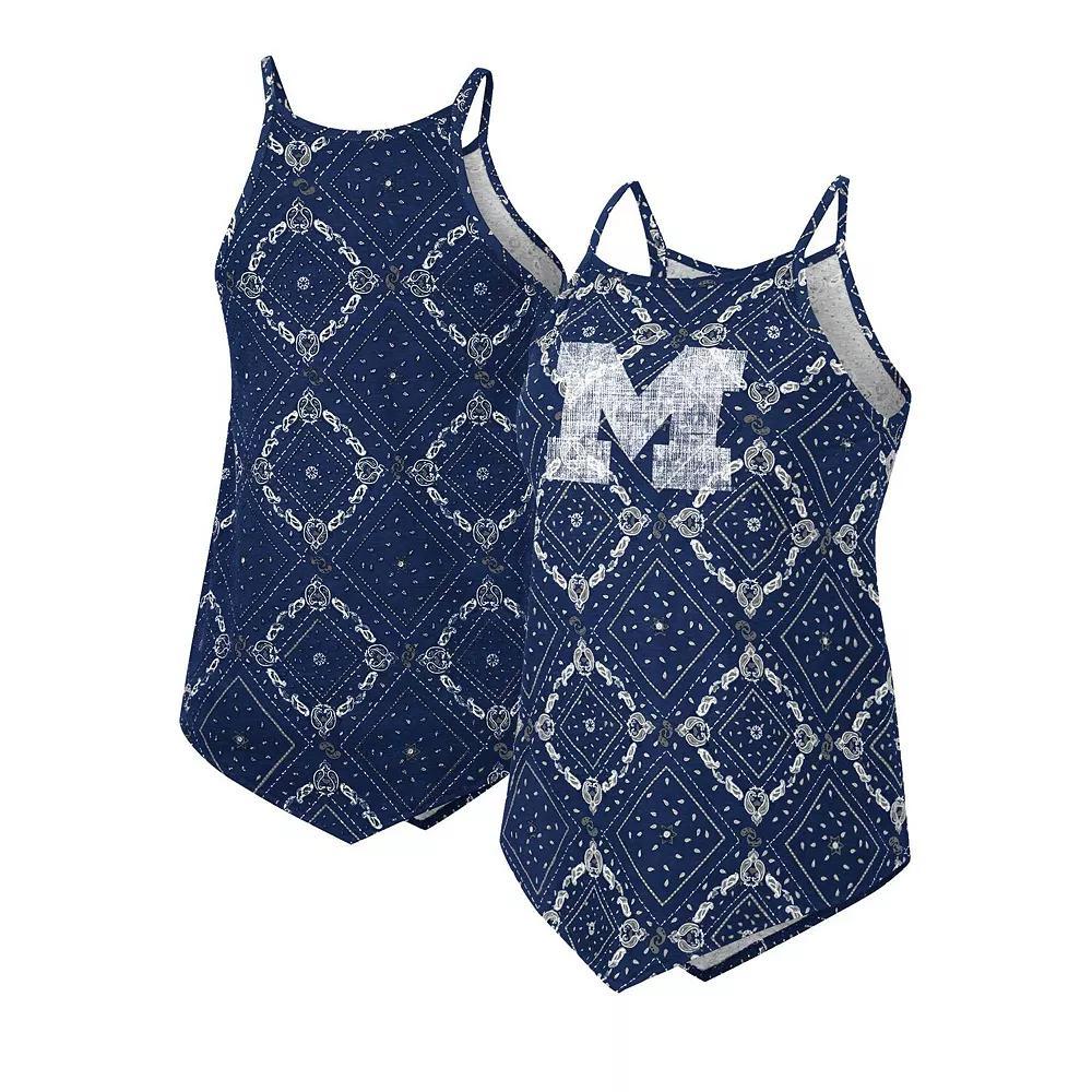 Women's Colosseum x Wrangler Navy Michigan Wolverines Bandana Tank Top, Size: XL, Blue Product Image