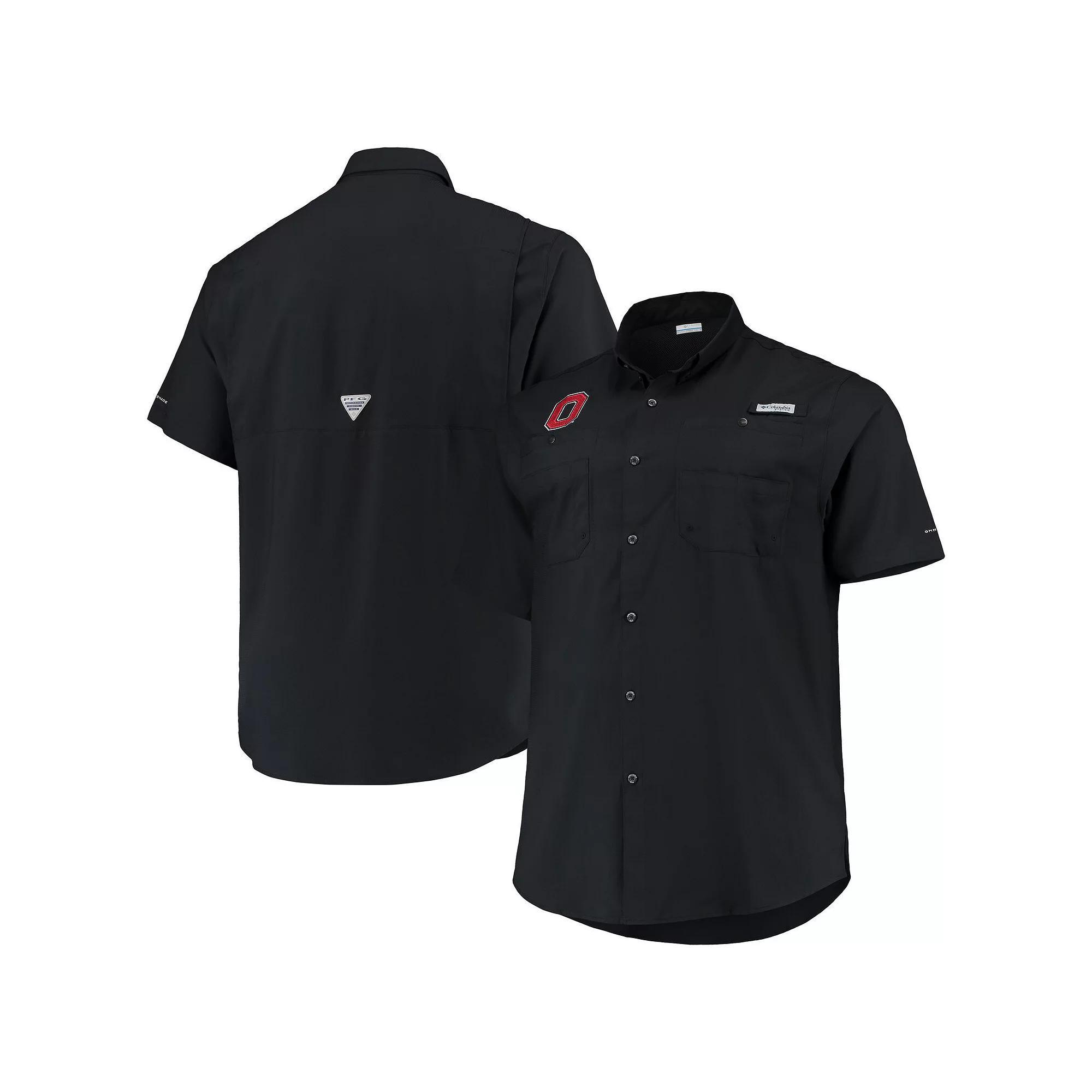 Men's Columbia Black Ohio State Buckeyes Big & Tall Tamiami Omni-Shade Button-Down Shirt, Size: 5XLT Product Image