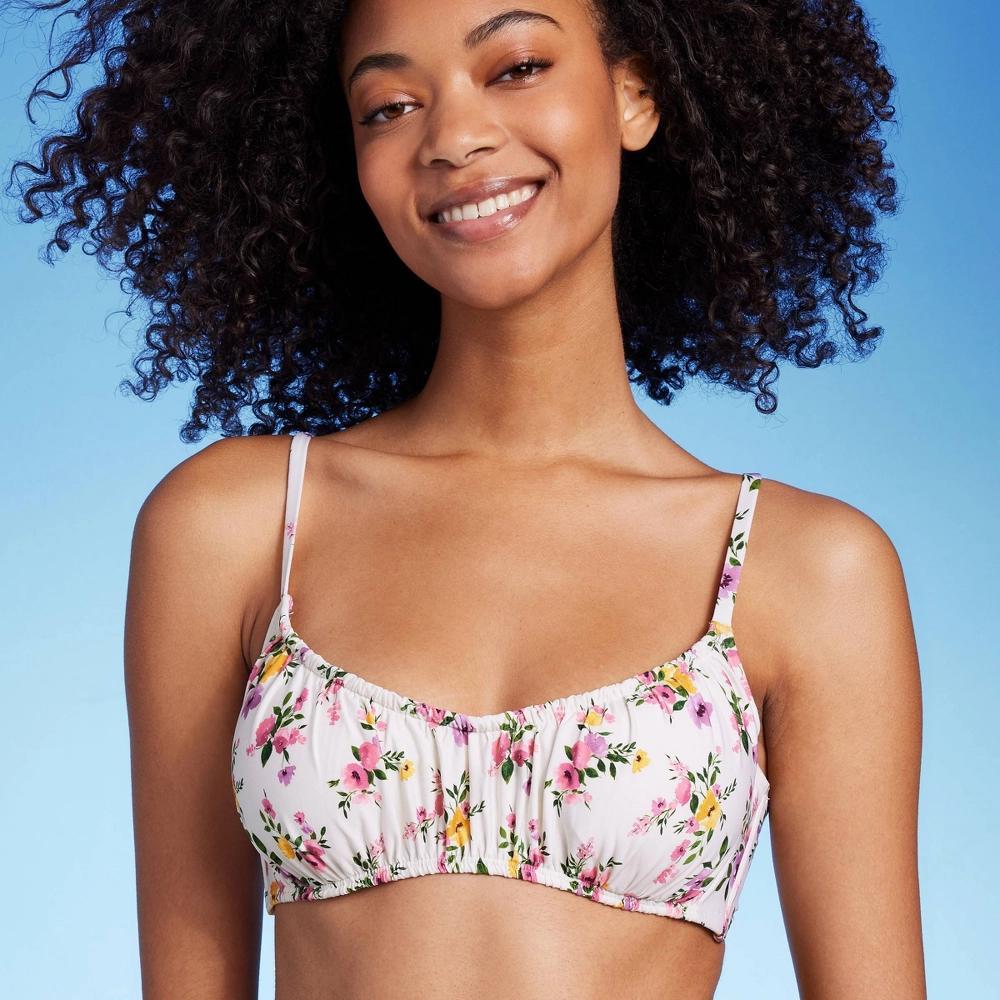 Womens Ruched Underwire Bikini Top - Shade & Shore Multi Ditsy Floral Print Product Image